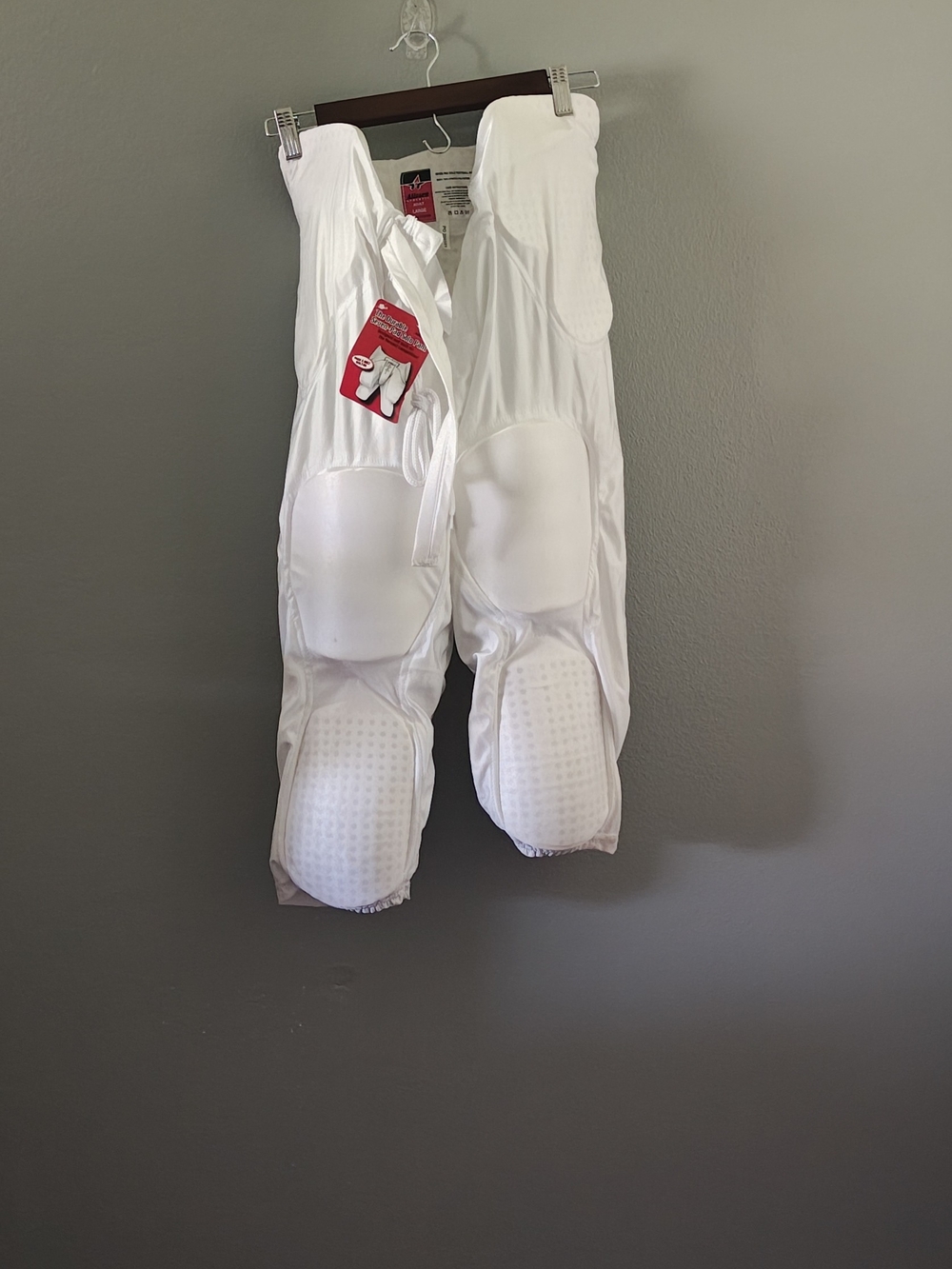 White Adult Padded Football Pants Size Adult Large